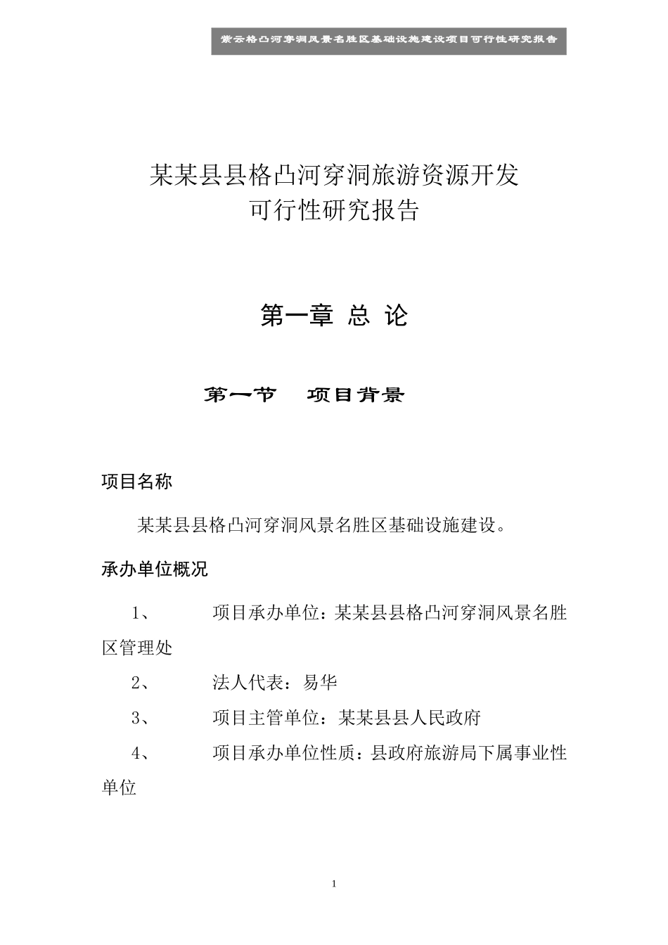 某某县县格凸河穿洞旅游资源开发.doc_第1页