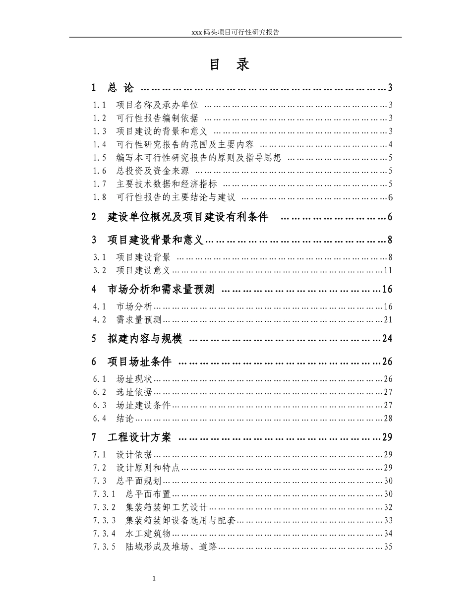 xxx码头项目可行性研究报告.doc_第1页