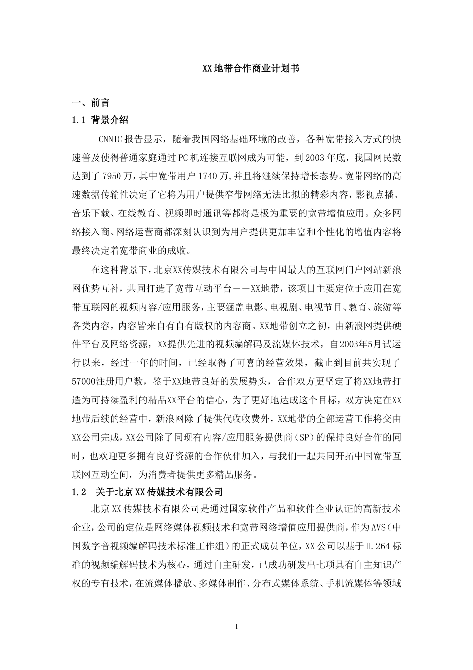某地带合作商业计划书.doc_第1页