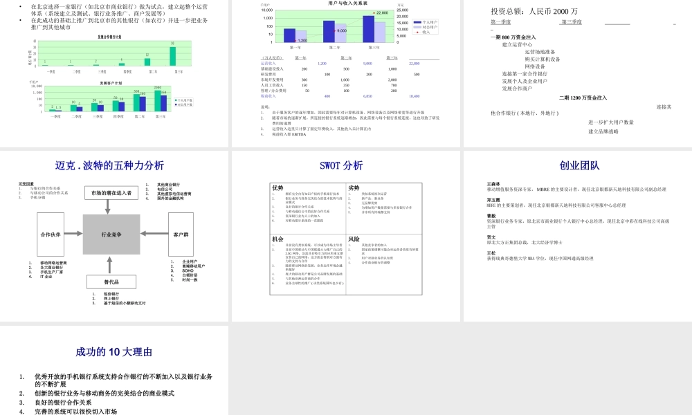 手机银行商业计划.ppt