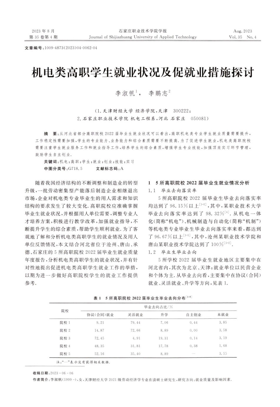 机电类高职学生就业状况及促就业措施探讨.pdf_第1页