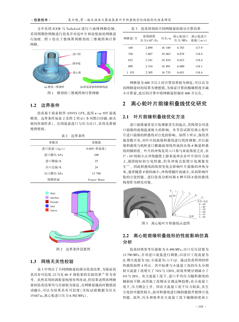 航天液体火箭液氢泵叶片积叠线空化性能优化仿真研究.pdf_第2页