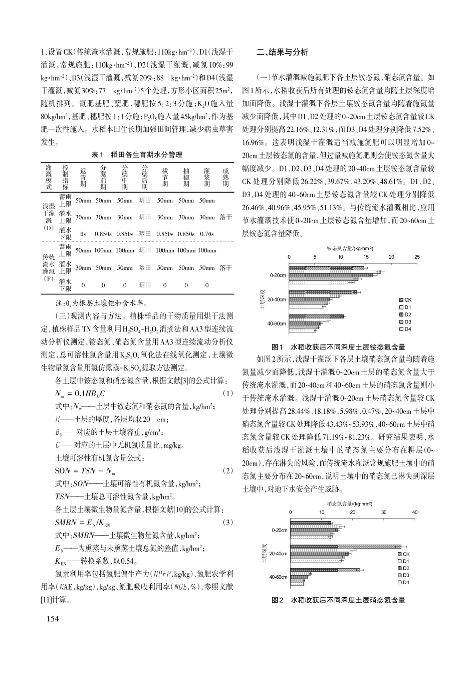黑土稻田节水灌溉减施氮肥的土壤氮素分布及氮肥利用.pdf_第2页
