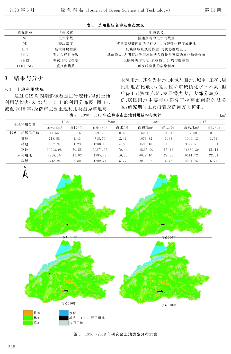 基于GIS与Frag stats的土地利用与景观格局变化——以拉萨市为例.pdf_第3页