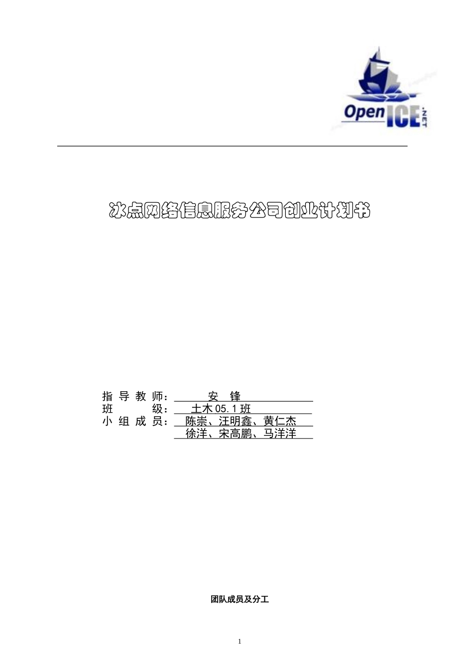 网络信息服务公司创业计划书.doc_第1页