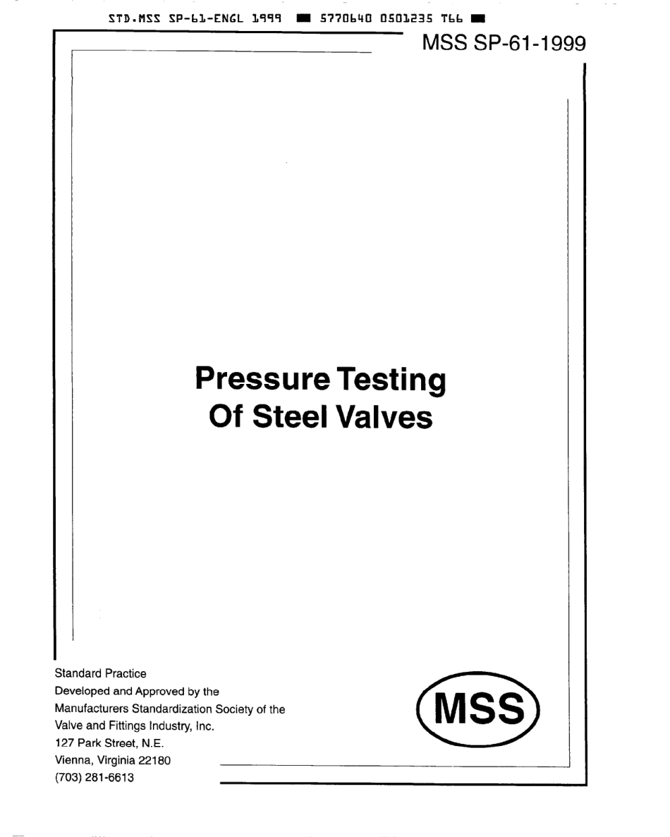 [www.staffempire.com]-MSS SP-61-1992 钢制阀门的压力试验.pdf_第1页