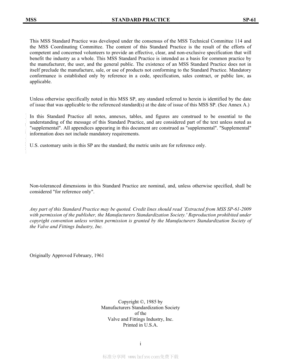 [www.staffempire.com]-MSS SP-61-2009 阀门压力试验(Pressure Testing of Valves).pdf_第2页