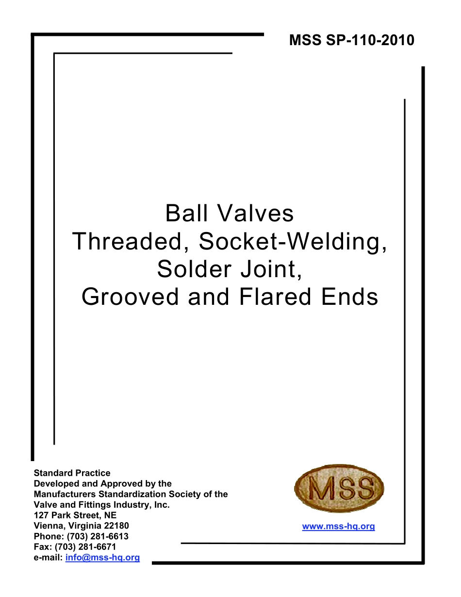 [www.staffempire.com]-MSS SP-110-2010 螺纹、承插焊、软纤焊、凹槽和外接连接球阀.pdf_第1页