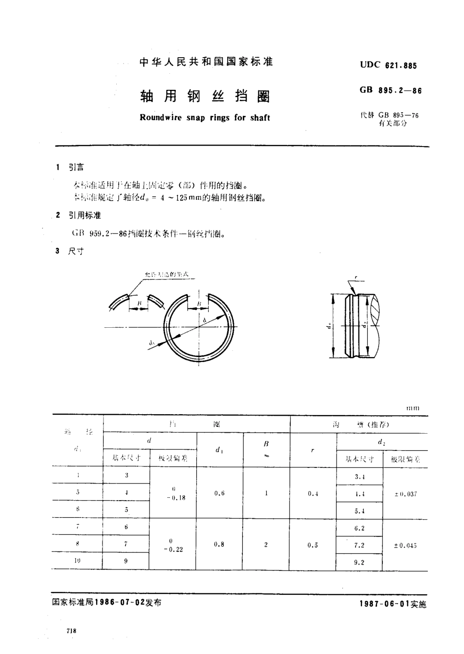 GB 895.2-86 轴用钢丝挡圈.pdf_第1页