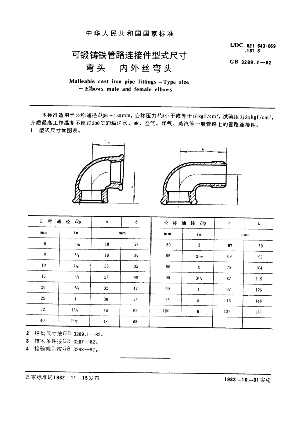 9管路连接件型式尺寸+弯头+内外丝弯头.pdf_第1页