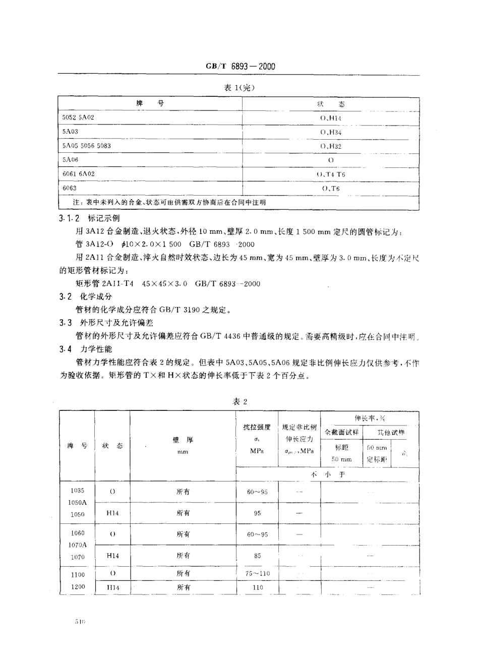 GB T 6893-2000 铝及铝合金拉(轧)制无缝管.PDF_第3页