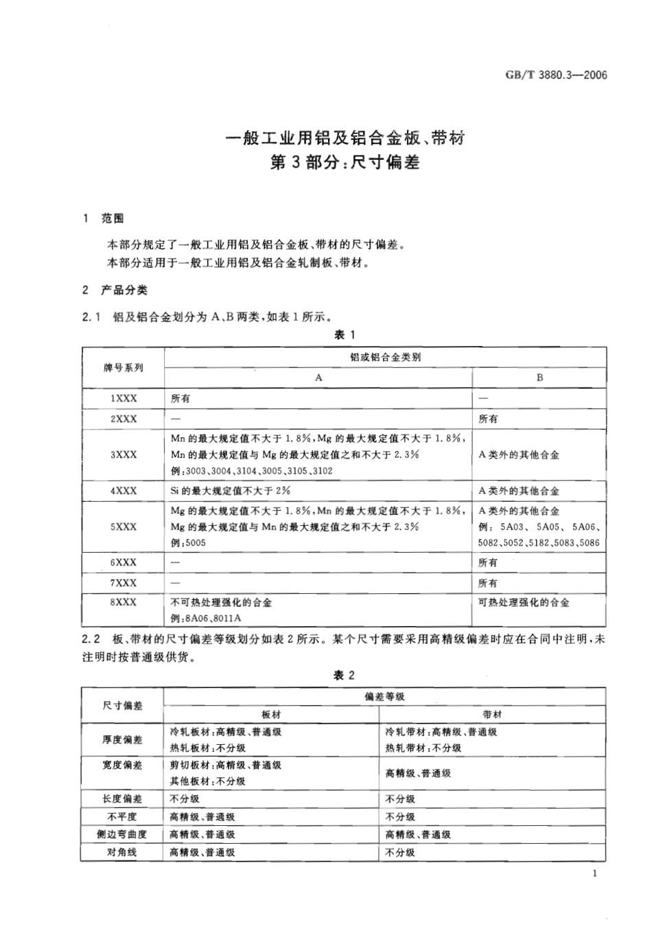 GB T 3880.3-2006 一般工业用铝及铝合金板、带材-尺寸偏差.pdf_第3页