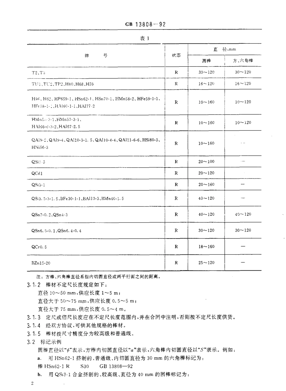 GB T 13808-1992 铜及铜合金挤制棒.pdf_第3页
