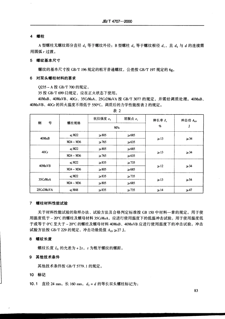 JB T 4707-2000等长双头螺柱.pdf_第3页