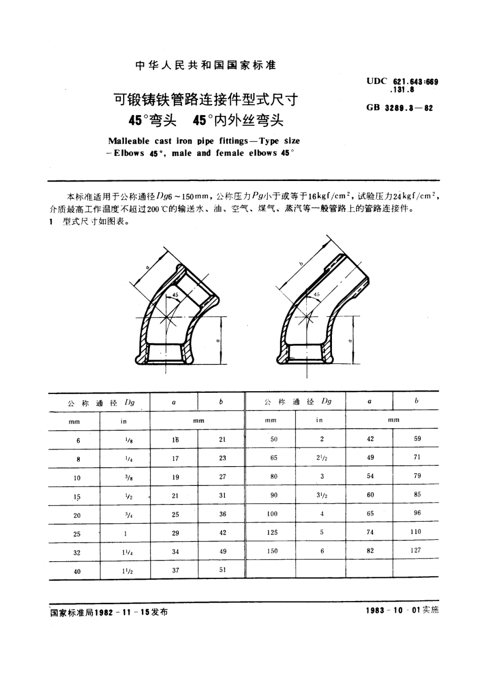 路连接件型式尺寸+45°弯头+45°内外丝弯头.pdf_第1页