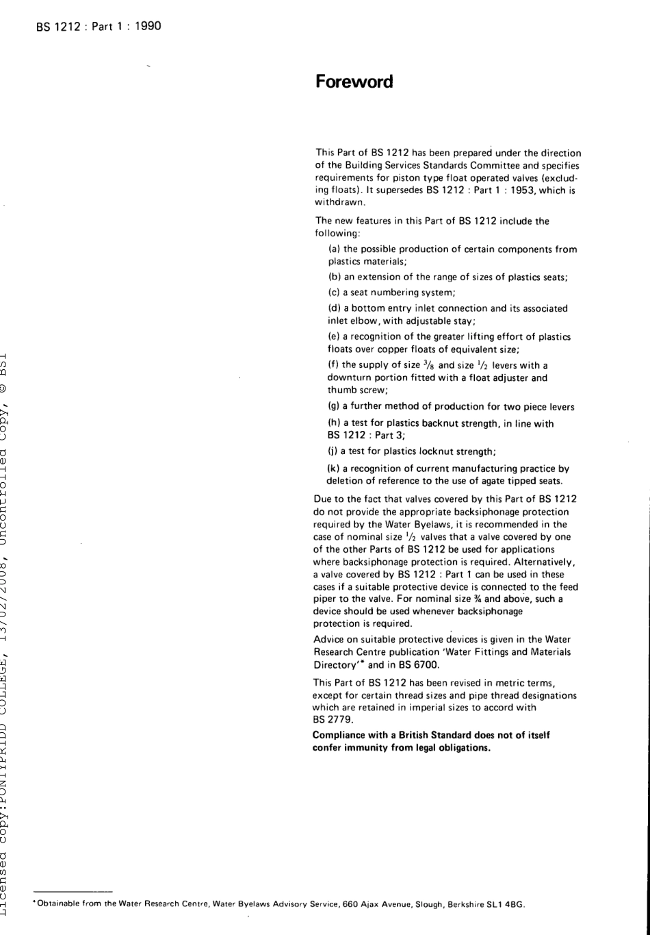 副本(1)[www.staffempire.com]-BS 1212-1-1990 Float operated valves. Specification for piston type float operated valves.pdf_第2页