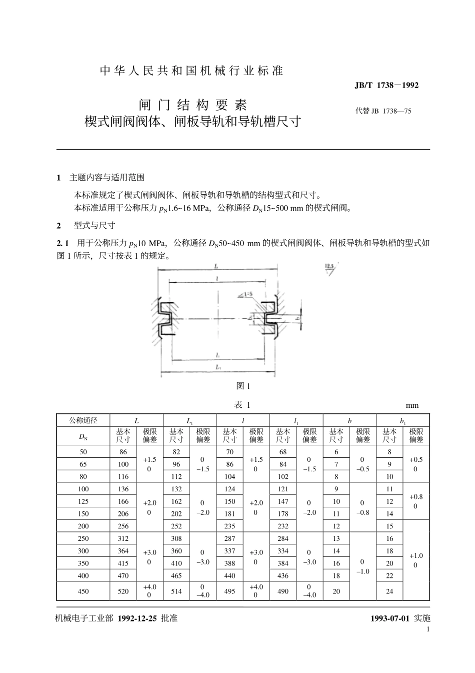 [www.staffempire.com]-JBT 1738-1992阀门结构要素 楔式闸阀阀体闸板导轨和导轨槽尺寸.pdf_第2页