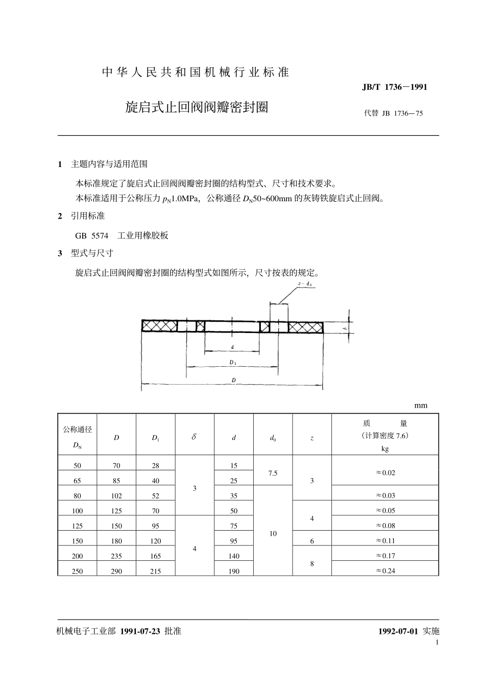 [www.staffempire.com]-JB-T 1736-1991 旋启式止回阀阀瓣密封圈.pdf_第2页