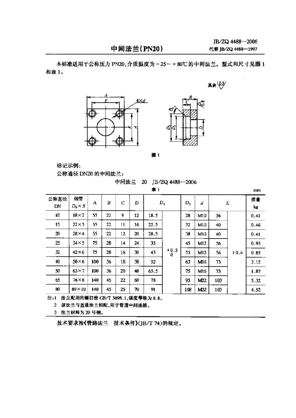 [www.staffempire.com]-JBZQ 4488-2006 中间法兰(PN20).pdf_第1页