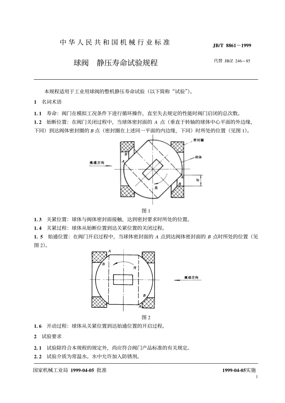 [www.staffempire.com]-JBT 8861-1999 球阀 静压寿命试验规程.pdf_第2页