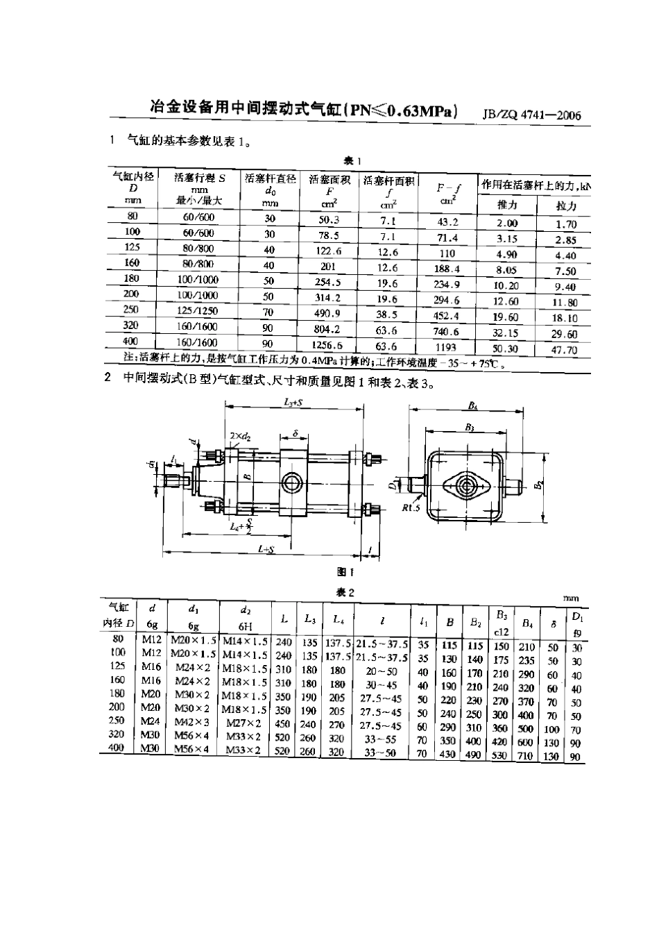 [www.staffempire.com]-JBZQ 4741-2006 冶金设备用中间摆动式气缸(PN≤0.63MPa).pdf_第1页