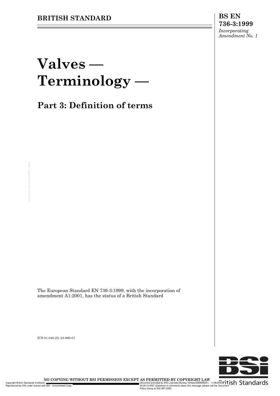 [www.staffempire.com]-BS EN 736-3-1999 Valves — Terminology — Part 3 Definition of terms.pdf_第1页