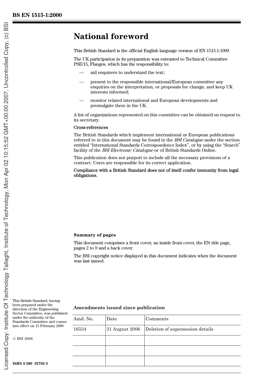 [www.staffempire.com]-BS EN 1515-1-2000 法兰和其连接件 螺栓连接 第1部分 螺栓连接的选择.pdf_第2页