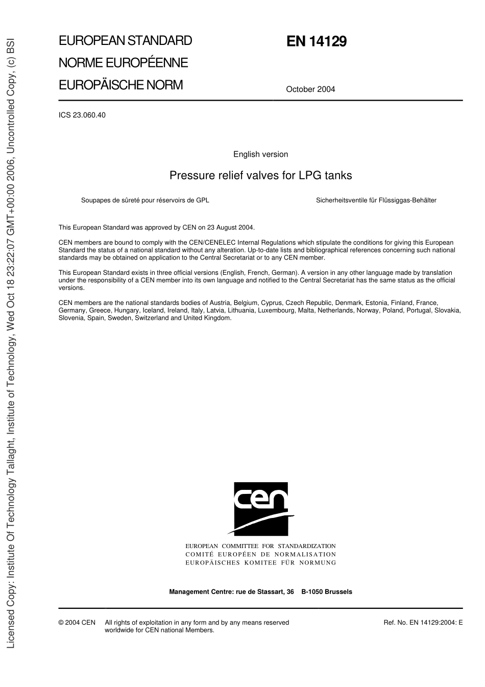 [www.staffempire.com]-BS EN 14129 2004 液化石油汽（LGP）罐压力调节阀 Pressure relief valves for LPG tanks.pdf_第3页