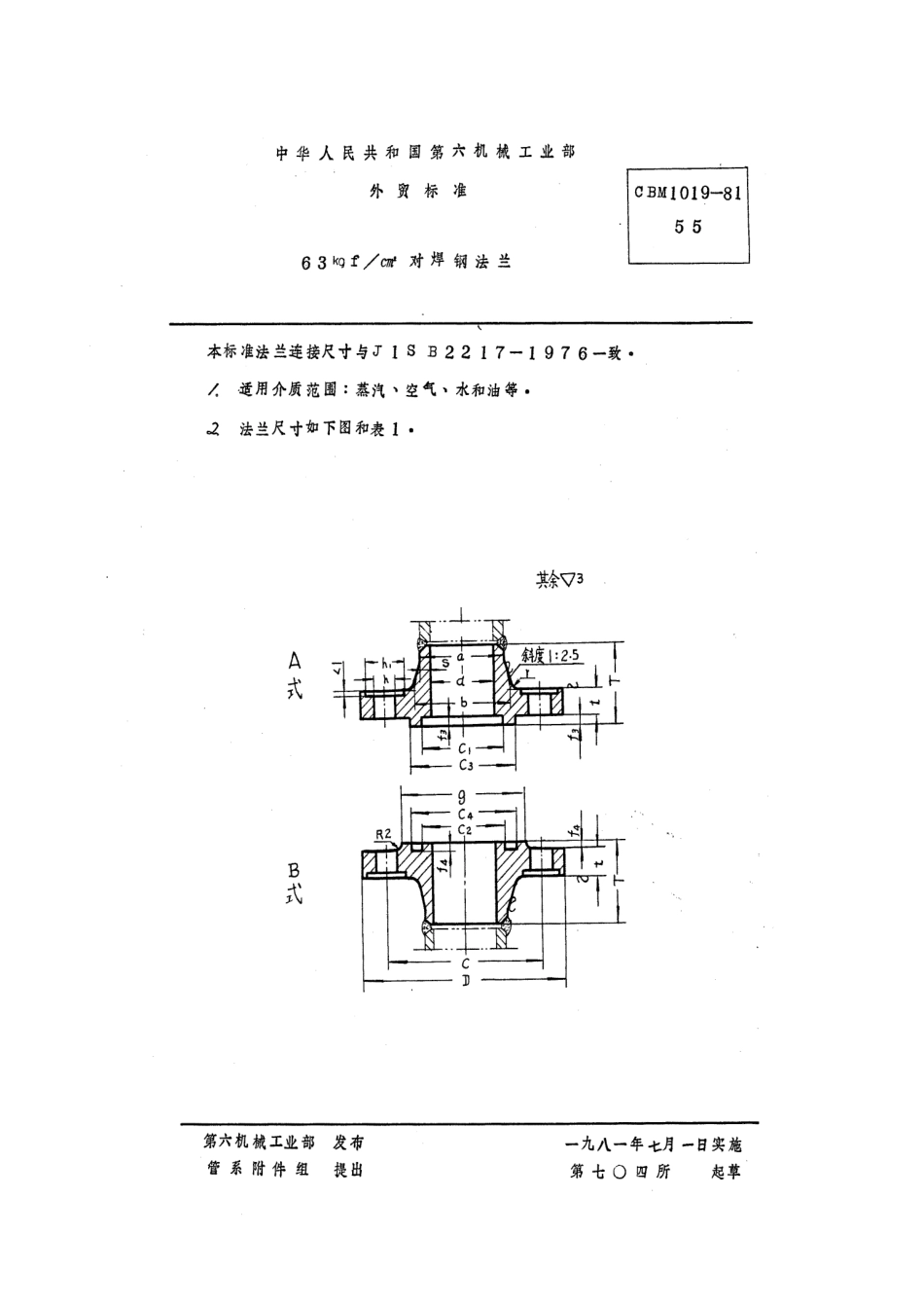 [www.staffempire.com]-CBM 1019-1981 63kgf cm2对焊钢法兰.pdf_第1页