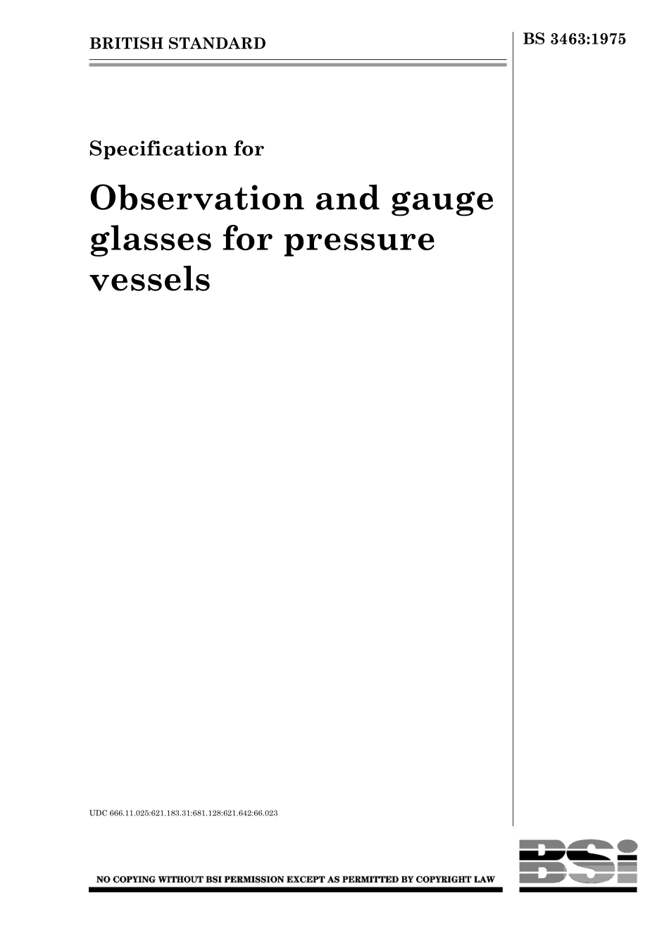 [www.staffempire.com]-BS 3463-1975 压力容器的水位观察和水位计用玻璃规范.pdf_第1页