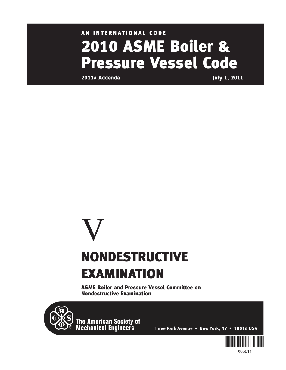 [www.staffempire.com]-2010 ASME Boiler&Pressure Vessel Code 2011a Addenda V nondestructive examination.pdf_第1页