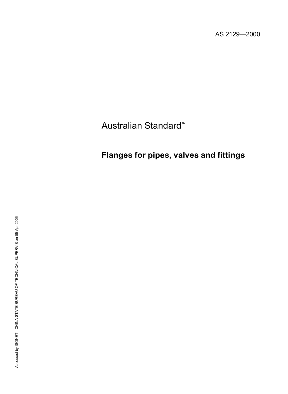 [www.staffempire.com]-AS 2129-2000 Flanges for pipes, valves and fittings.PDF_第1页