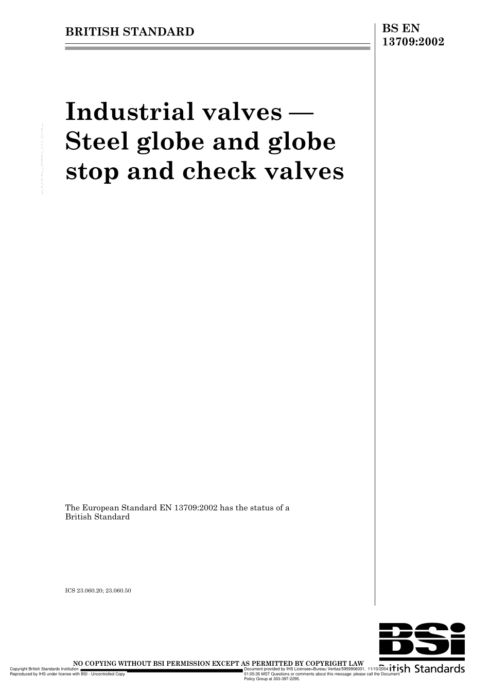 [www.staffempire.com]-BS EN 13709-2002 工业用阀钢制球阀、球状截止阀和止回阀.pdf_第1页
