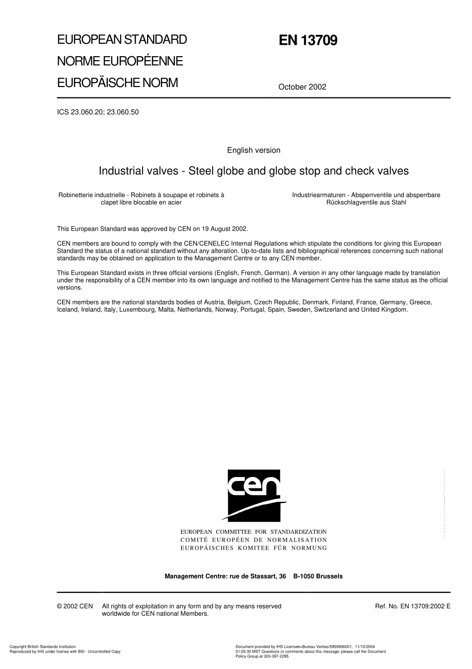 [www.staffempire.com]-BS EN 13709-2002 工业用阀钢制球阀、球状截止阀和止回阀.pdf_第3页