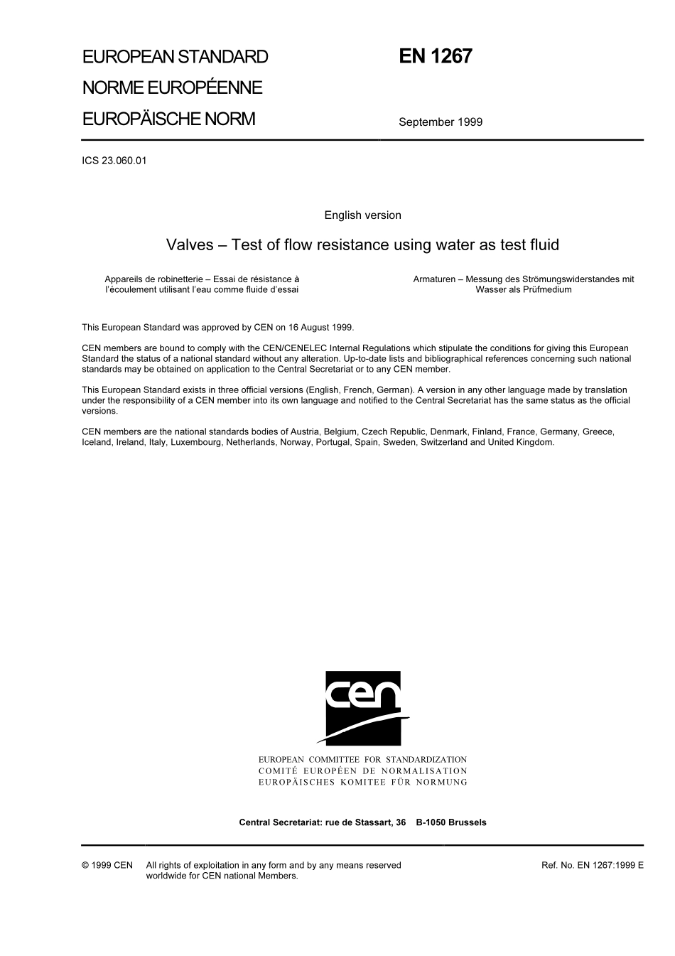 [www.staffempire.com]-BS EN 1267-1999 阀门.用水作为试验流体的流动抗性试验.pdf_第3页