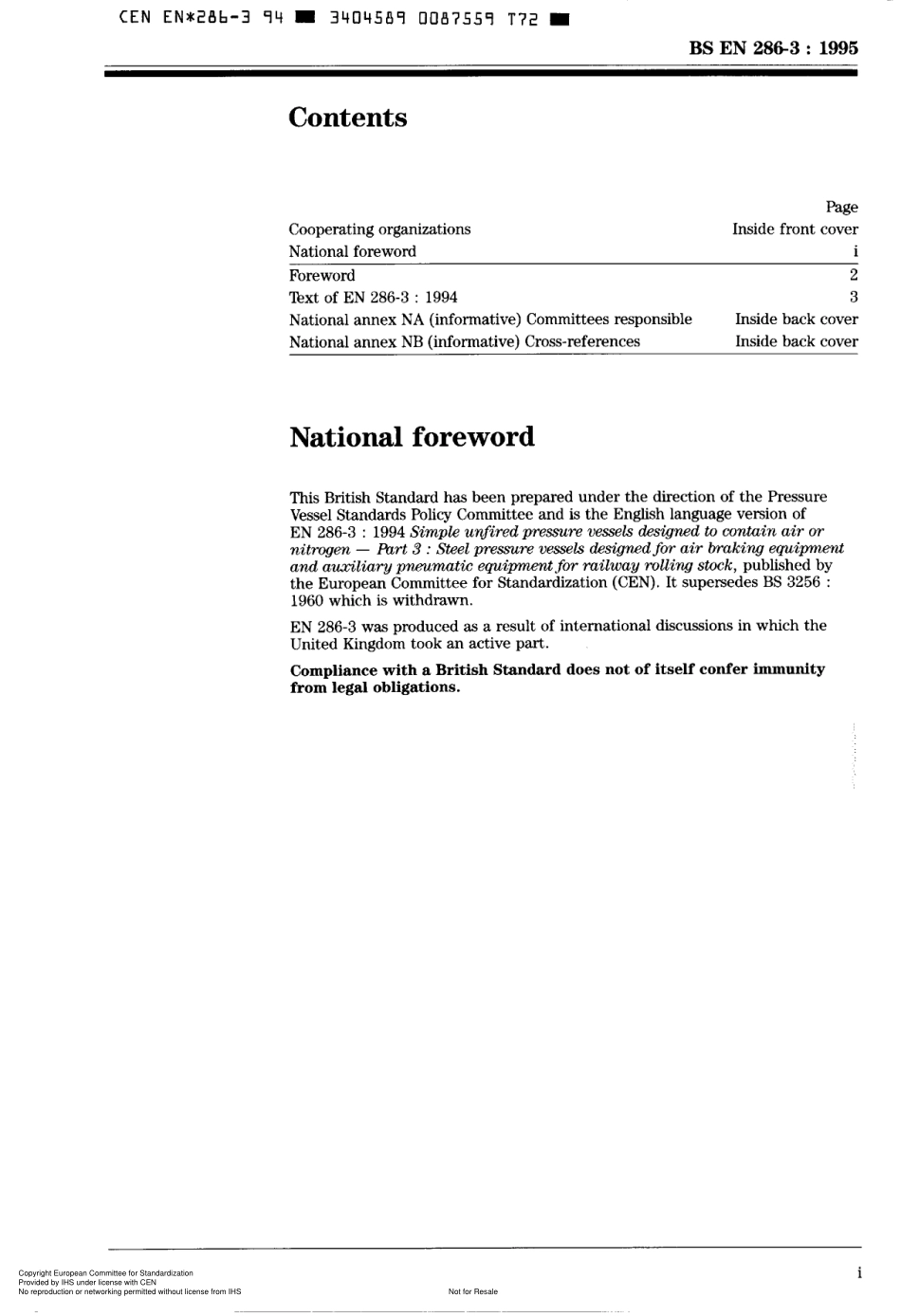 [www.staffempire.com]-BS EN 286-3-1995 Simple unfired pressure vessels designed to contain air or nitrogen Part 3. Steel pressur.pdf_第3页