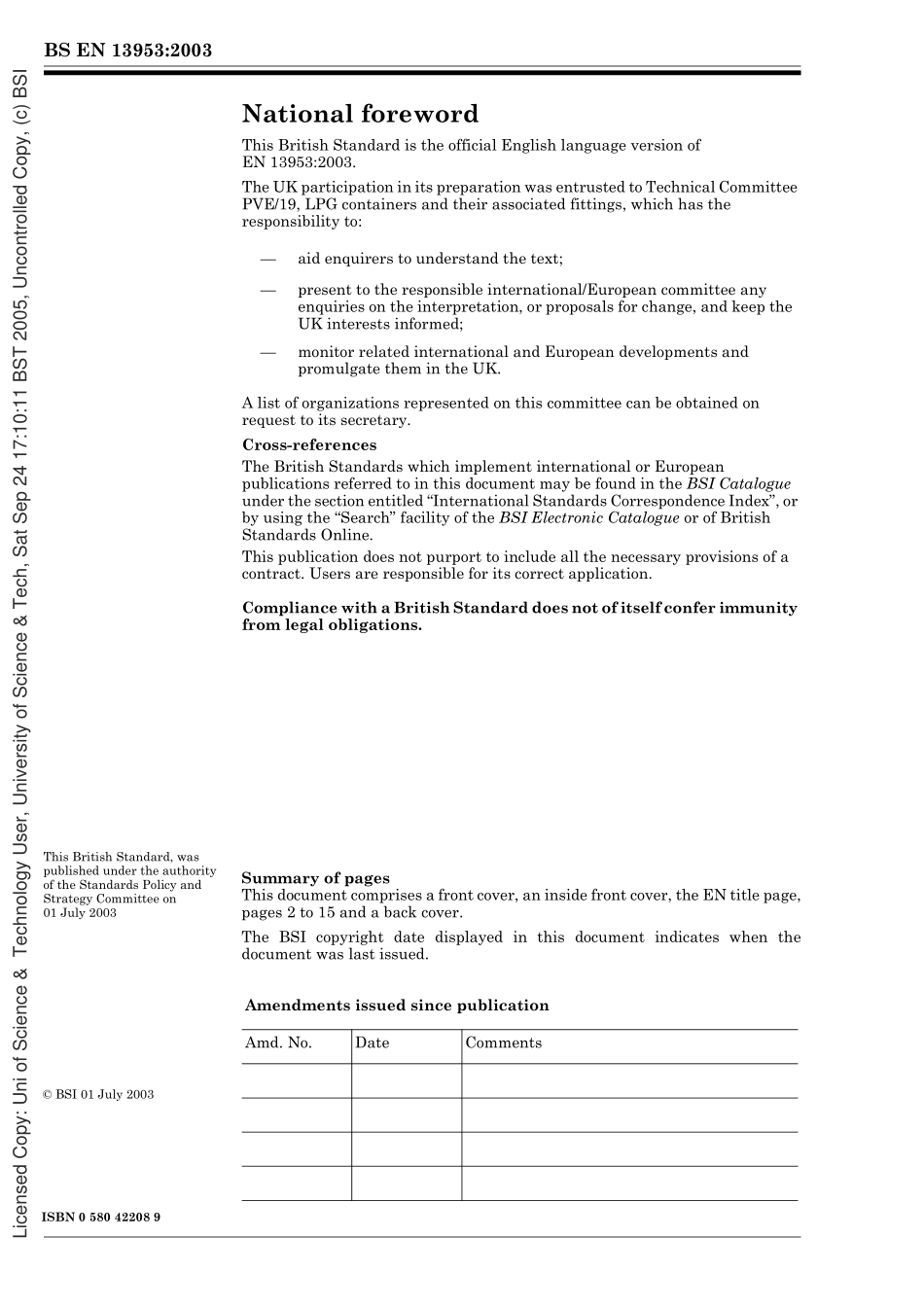 [www.staffempire.com]-BS EN 13953-2003 Pressure relief valves for transportable refillable cylinders for Liquefied Petroleum Gas (LPG).pdf_第2页