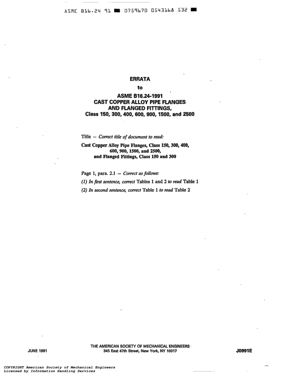 [www.staffempire.com]-ASME B16.24-1991 铸铁管道法兰和带法兰管件 Cast Copper Alloy Pipe Flanges and Flanged Fittings Class 150, 300,400,600,900,1500, and 2500.pdf_第2页