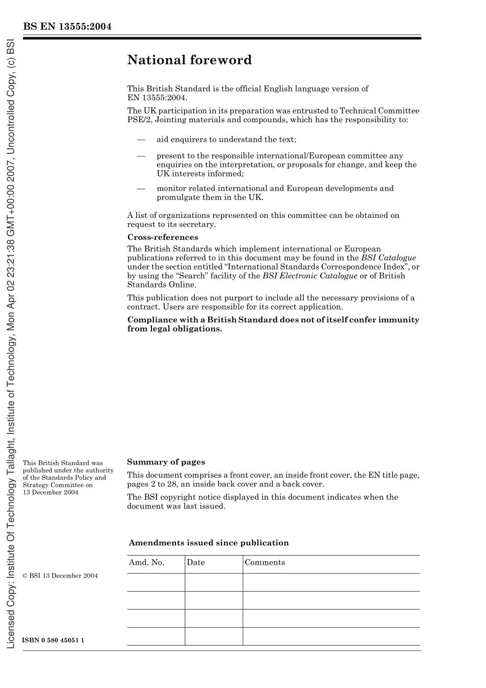 [www.staffempire.com]-BS EN 13555-2004Flanges and their joints. Gasket parameters and test procedures relevant to the design rules for gasketed circular flange connecti.pdf_第2页