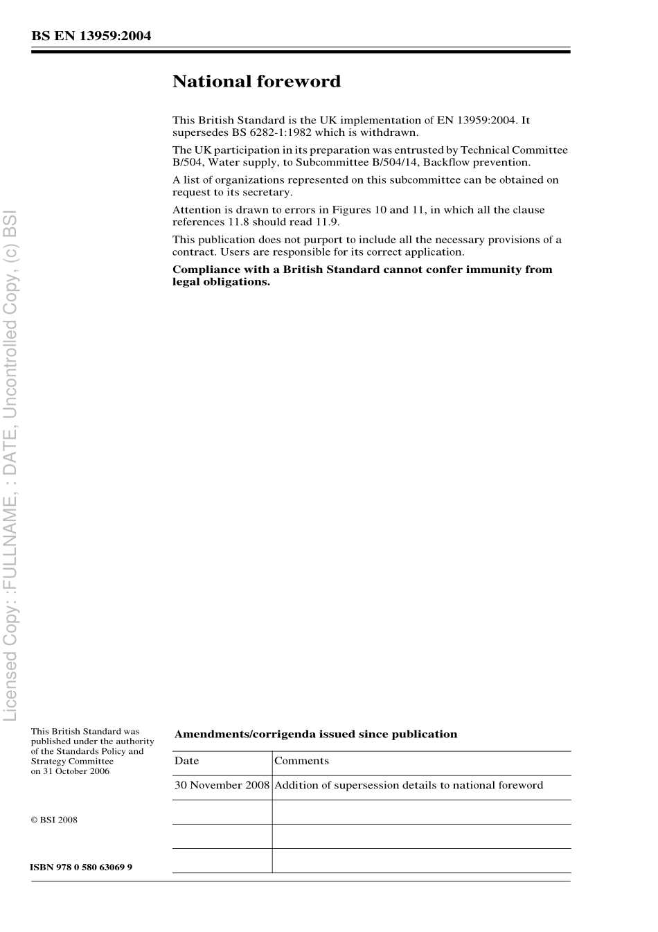 [www.staffempire.com]-BS EN 13959-2004 Anti-pollution check valves - —N 6 to —N 250 inclusive Family E, type A, B, C, and —.pdf_第2页