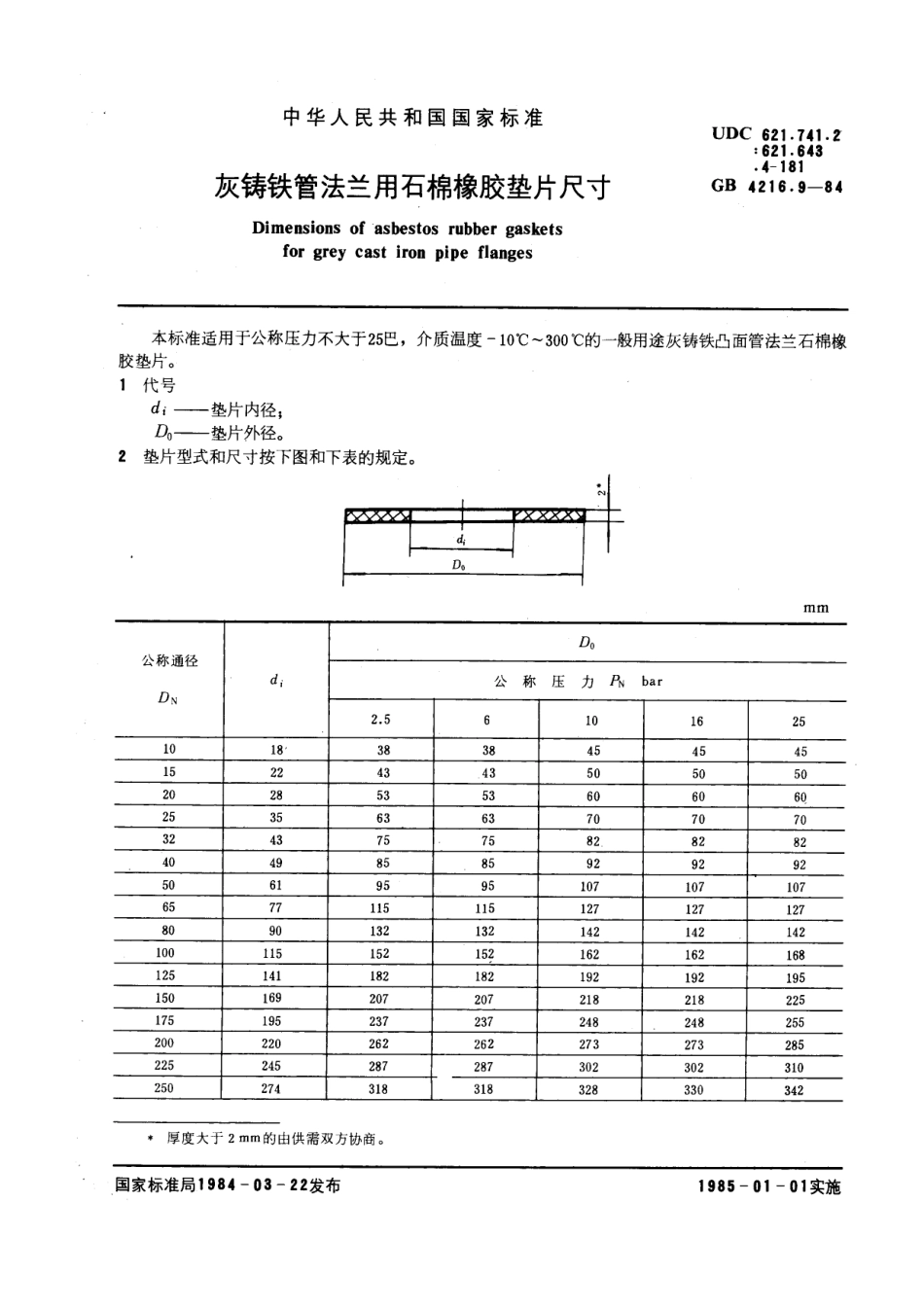 [www.staffempire.com]-GB 4216.9-1984 灰铸铁管法兰用石棉橡胶垫片尺寸.pdf_第1页