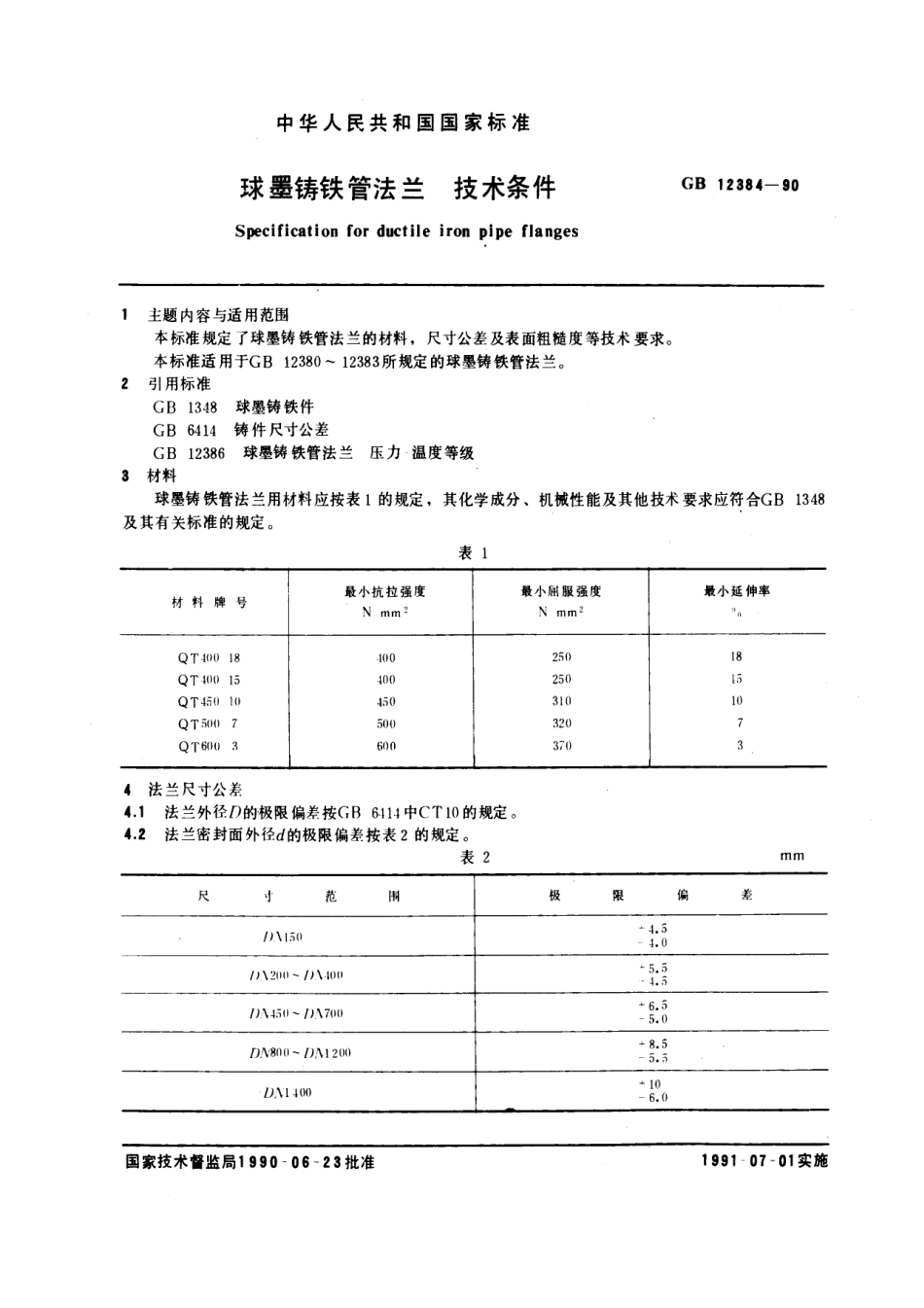 [www.staffempire.com]-GB 12384-1990 球墨铸铁管法兰技术条件.pdf_第1页