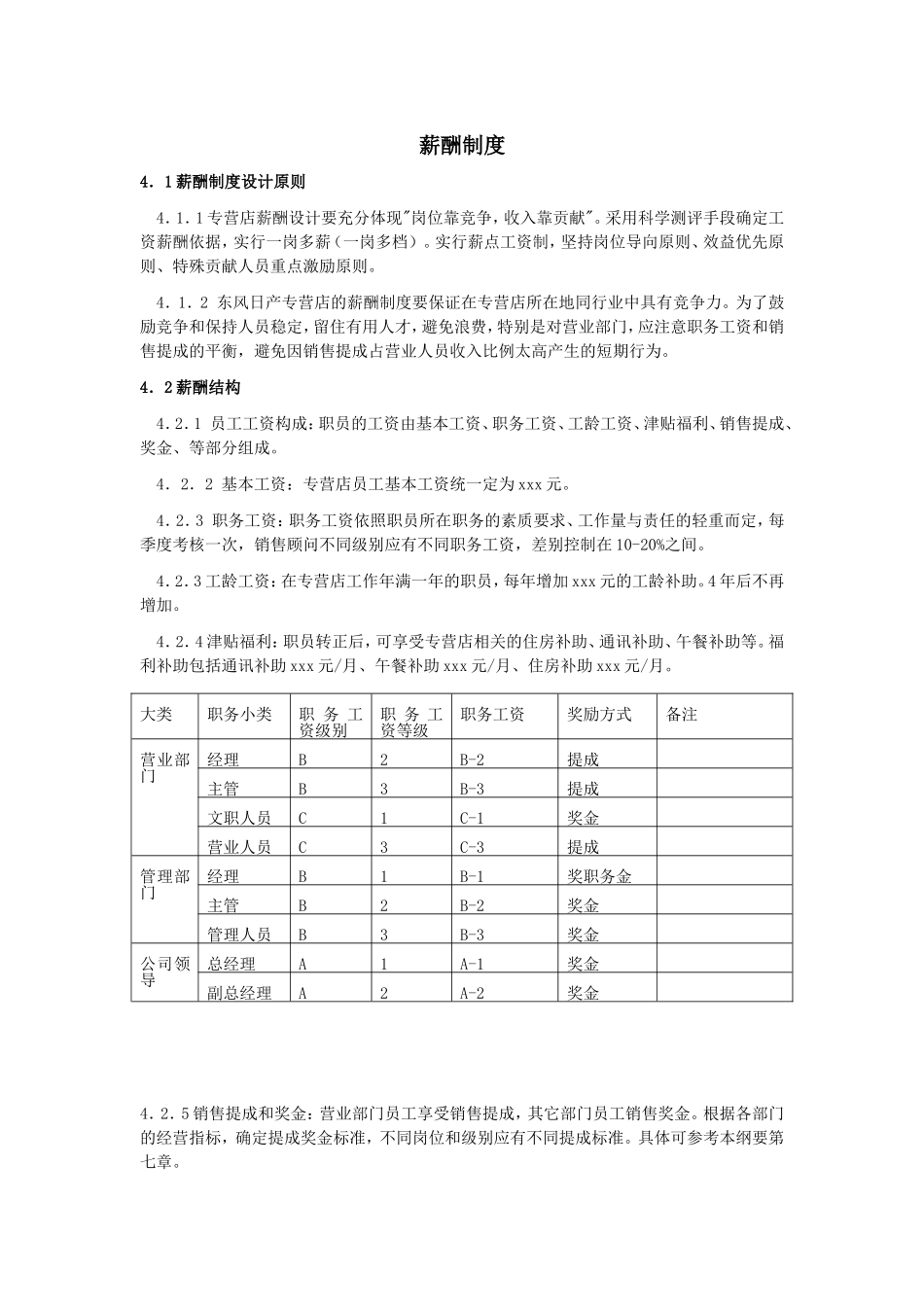 【新增】-094 -汽车销售专营店绩效考核、薪酬制度.doc_第1页