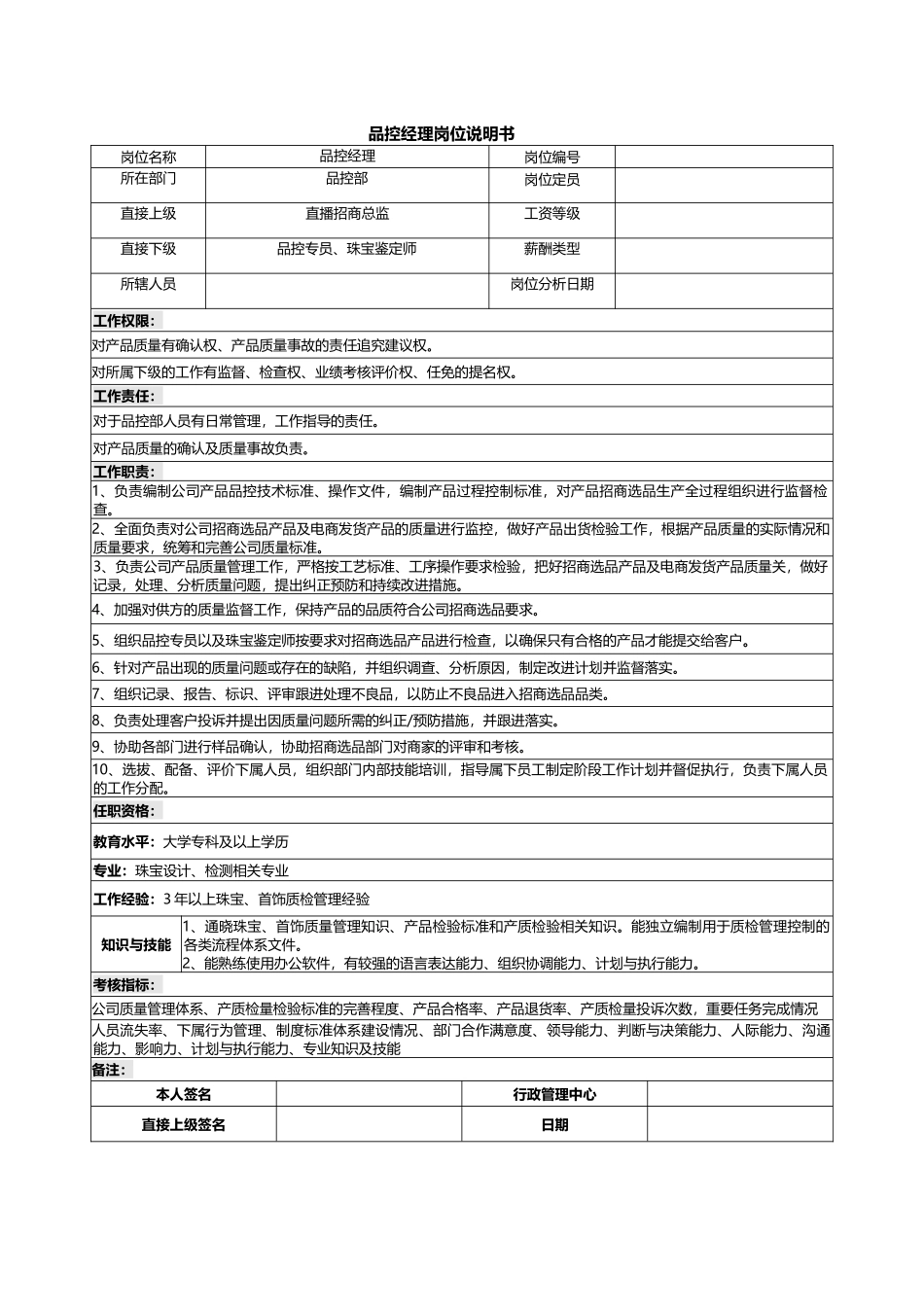 03-04-品控经理岗位说明书.docx_第1页