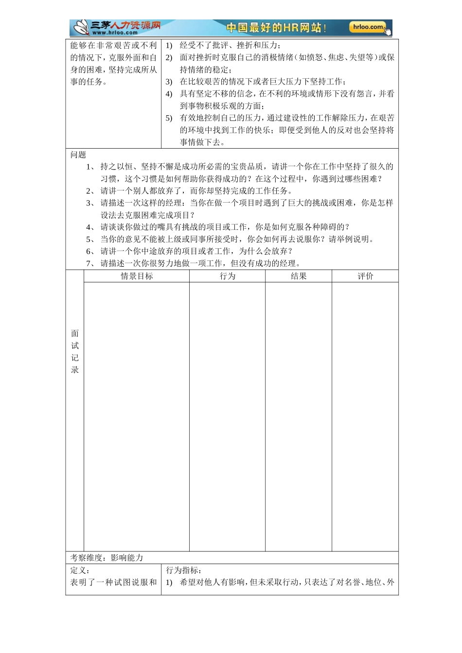 05.素质模型与行为面试题库(销售).doc_第2页