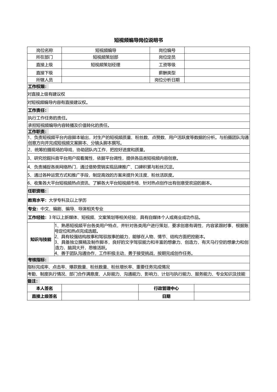 05-03-短视频编导岗位说明书.docx_第1页