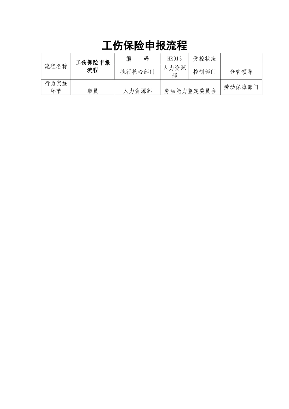 人事流程图新工伤保险申报流程.doc_第1页