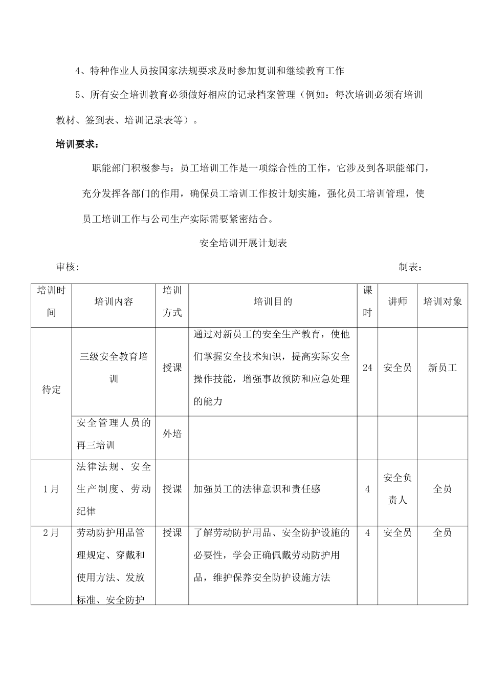 【计划方案】-03 -公司年度员工安全教育培训计划.docx_第3页