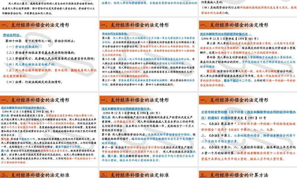 解除劳动合同的经济补偿金与赔偿金风险控制.ppt