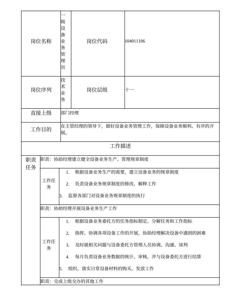 104011106 一级设备业务管理员.doc_第1页